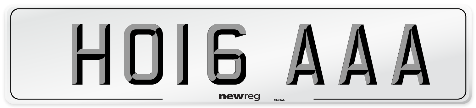 HO16 AAA Number Plate from New Reg